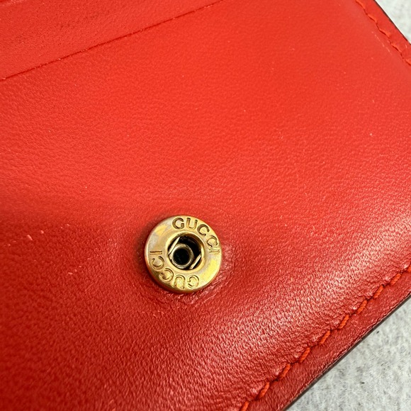 Gucci Cherry Wallet GG Supreme Canvas Red Leather Compact 476050-1147 - Picture 10 of 15